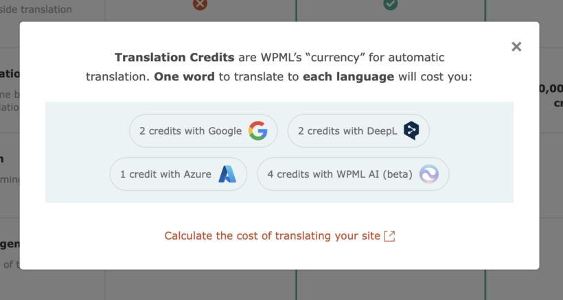 WPML credit system